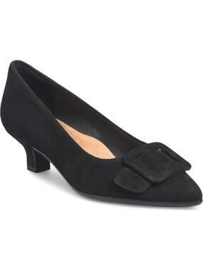 NEW Sofft Sadie Kitten Heel Suede Black Pumps **Left Shoe 9.5 * Right Shoe 9**